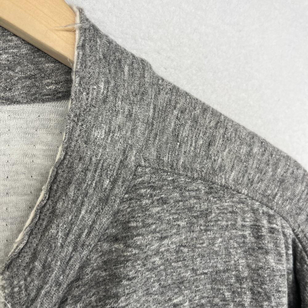 EILEEN FISHER Jacket XL Cotton Jersey Shirt Raw Hems Full Zip Snap Button Gray - Picture 9 of 12